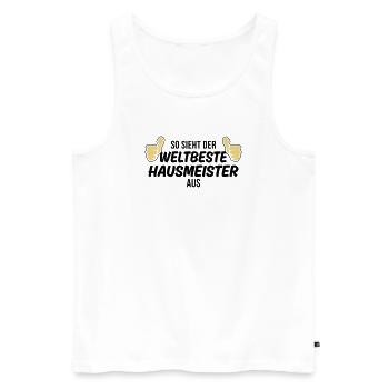 der weltbeste hausmeister - Männer Premium Bio Tank Top - Weiß - Vorne - AI Model Male 178 light (178cm)