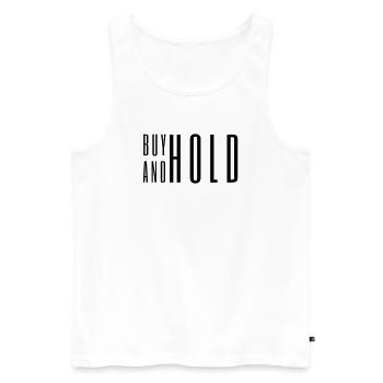 Buy And Hold Long Term Investor Trading Tee - Men's Premium Organic Tank Top - white - Front - AI Model Male 178 light (178cm)