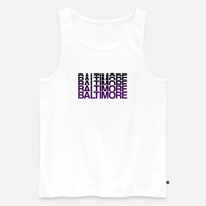 Baltimore Violett Gradient Stil - Männer Premium Bio Tank Top - Weiß