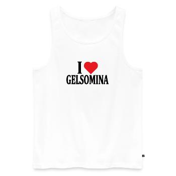 t-shirt J’adore l’idée cadeau Gelsomina - Débardeur bio Premium Homme - blanc - Devant - Michal (187cm)