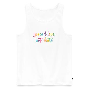 Pride Month - Spread Love Not Hate - Men's Premium Organic Tank Top - white - Front - Michal (187cm)