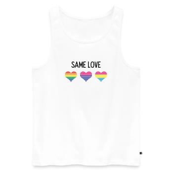 LGBTQ Pride Month - Same Love - Men's Premium Organic Tank Top - white - Front - Michal (187cm)