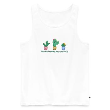 Sweet Cactus Trio - Blooming - Men's Premium Organic Tank Top - white - Front - AI Model Male 178 light (178cm)