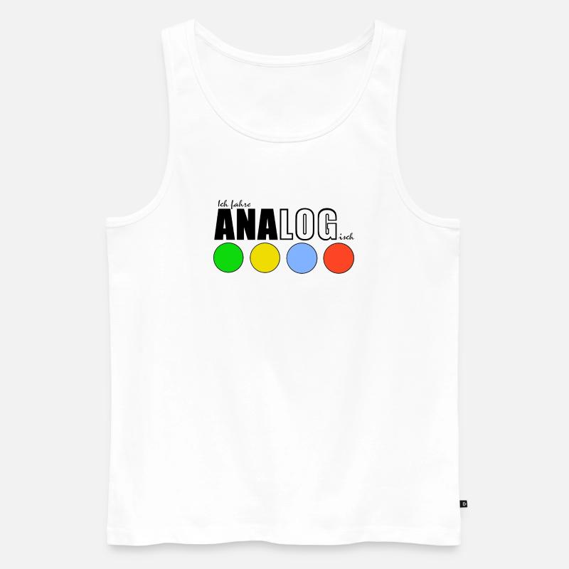 ANALOGisch - Männer Premium Bio Tank Top - Weiß
