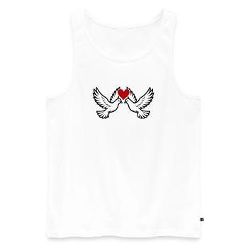 Sourd aimant couple couple coeur - Débardeur bio Premium Homme - blanc - Devant - Michal (187cm)