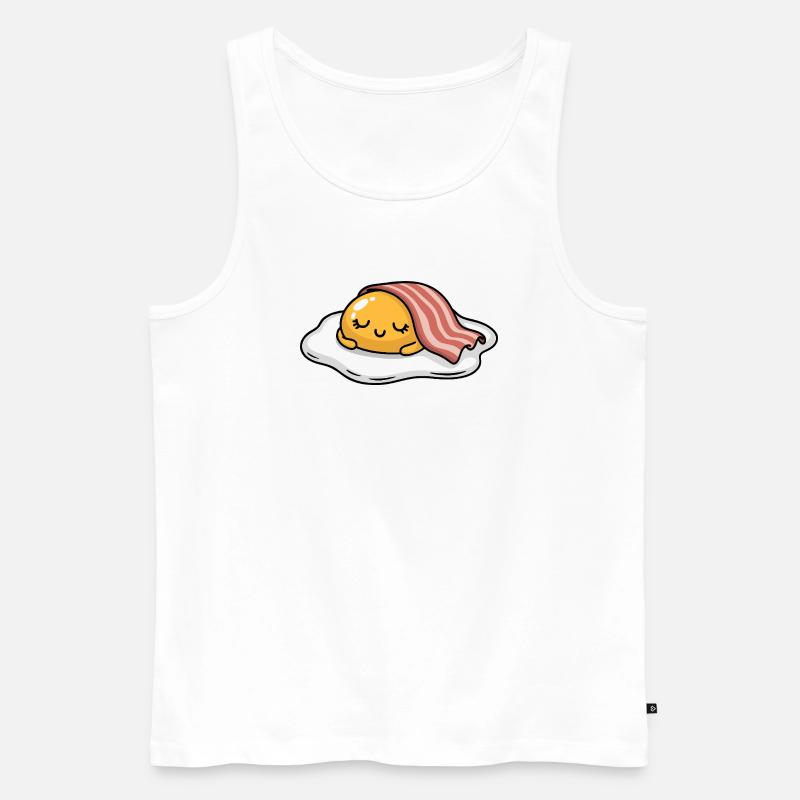 Sleeping Egg with Bacon Cartoon - Männer Premium Bio Tank Top - Weiß
