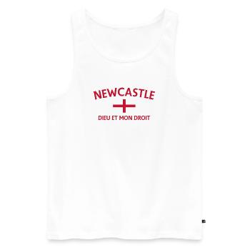 Newcastle Crest Fusion - Männer Premium Bio Tank Top - Weiß - Vorne - AI Model Male 178 light (178cm)