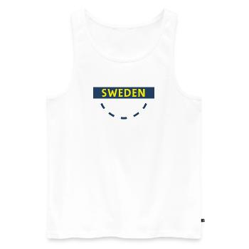 Sweden Circle Emblem - Men's Premium Organic Tank Top - white - Front - AI Model Male 178 light (178cm)