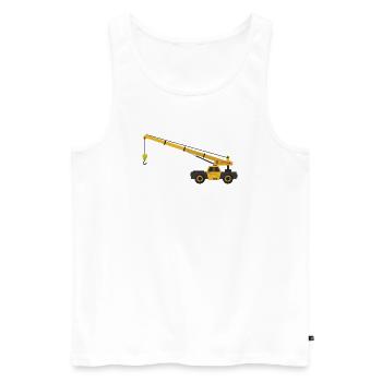 Kranich - Männer Premium Bio Tank Top - Weiß - Vorne - AI Model Male 178 light (178cm)