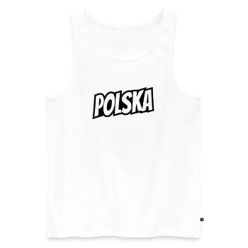 Polska - Polen Schriftzug - Männer Premium Bio Tank Top - Weiß - Vorne - Michal (187cm)