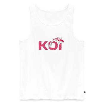 Don't Be So Koi Funny Fish Pond Wordplay Humor - Men's Premium Organic Tank Top - white - Front - Michal (187cm)