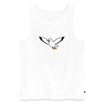 Mouette de dessin animé joviale en vol - Débardeur bio Premium Homme - blanc - Devant - Michal (187cm)