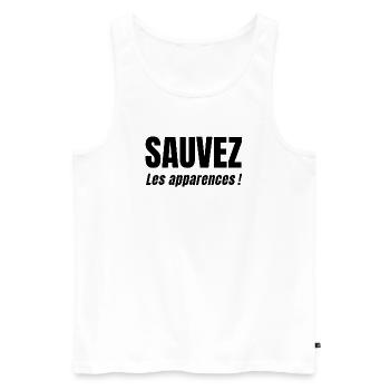 RETTET DEN SCHEIN! - Männer Premium Bio Tank Top - Weiß - Vorne - AI Model Male 178 light (178cm)