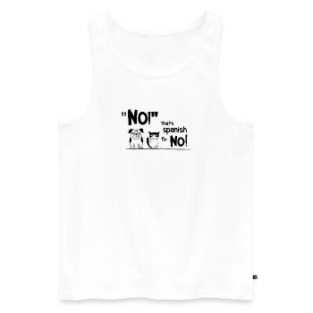 Non. Pas aujourd’hui. – Déclaration sarcastique disant - Débardeur bio Premium Homme - blanc - Devant - AI Model Male 178 light (178cm)