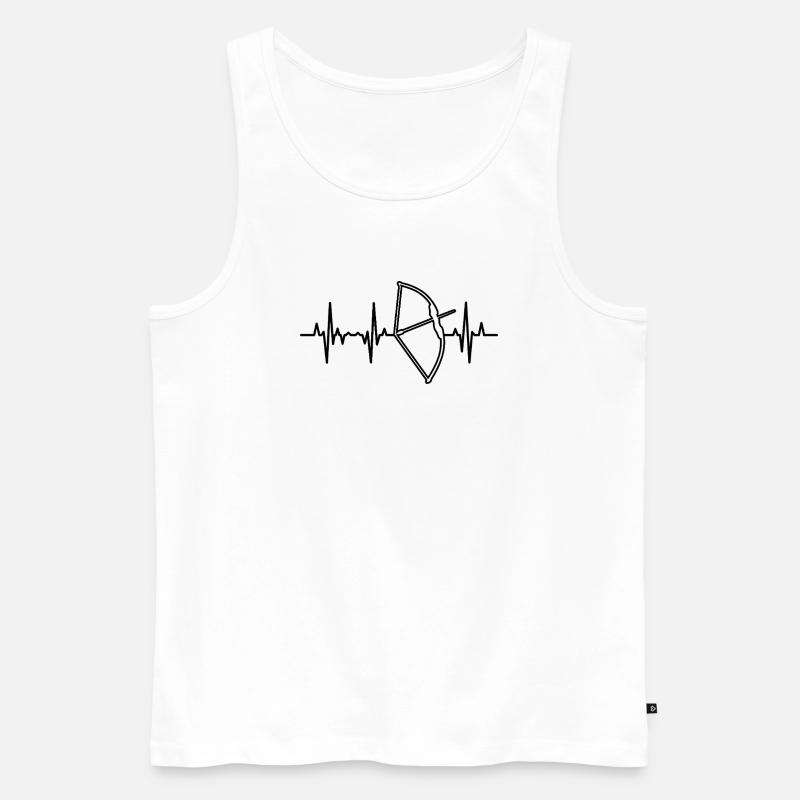 Pfeil und Bogen Herzschlag - Männer Premium Bio Tank Top - Weiß