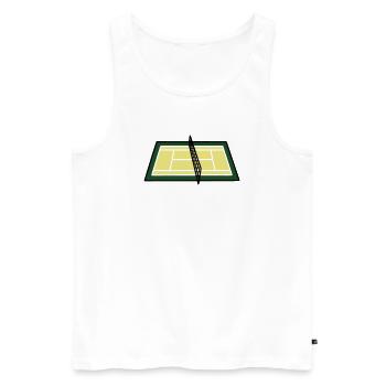 Tennis Court Court Net Geometric - Men's Premium Organic Tank Top - white - Front - AI Model Male 178 light (178cm)