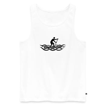 SUP Board Stand Up Paddling Wave Surfing - Men's Premium Organic Tank Top - white - Front - AI Model Male 178 light (178cm)