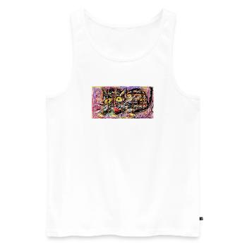 L’amour des chats - Débardeur bio Premium Homme - blanc - Devant - Michal (187cm)
