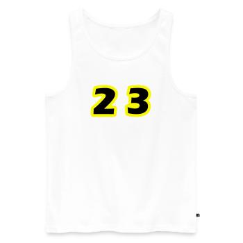 Symbole du chiffre 23 - Débardeur bio Premium Homme - blanc - Devant - Michal (187cm)