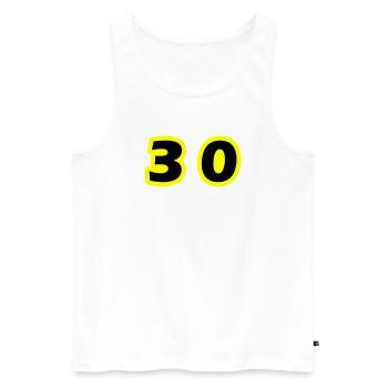Symbole de 30 chiffres - Débardeur bio Premium Homme - blanc - Devant - Michal (187cm)