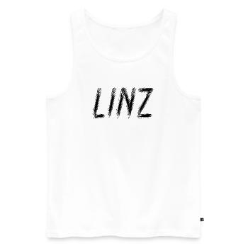 Linz Austria - Brush Stroke City Black - Débardeur bio Premium Homme - blanc - Devant - Michal (187cm)