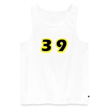 39 Zahl symbol - Männer Premium Bio Tank Top - Weiß - Vorne - Michal (187cm)