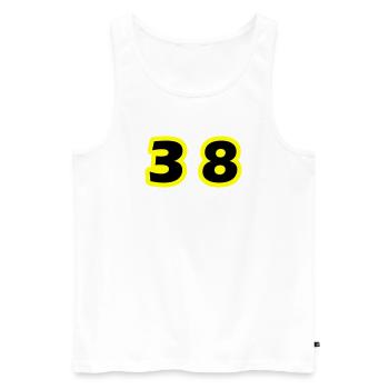 Symbole du chiffre 38 - Débardeur bio Premium Homme - blanc - Devant - Michal (187cm)