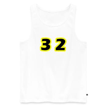 32 Zahl symbol - Männer Premium Bio Tank Top - Weiß - Vorne - Michal (187cm)