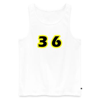 36 Number Symbol - Men's Premium Organic Tank Top - white - Front - Michal (187cm)