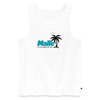 Malle Palmen Strand Vibe - türkis 2026 - Männer Premium Bio Tank Top - Weiß - Vorne - Michal (187cm)