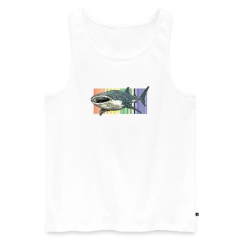 Whale Shark Rhincodon typus - Men's Premium Organic Tank Top - white - Front - Michal (187cm)