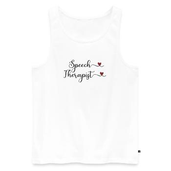 Speech Therapist with a Heart - Men's Premium Organic Tank Top - white - Front - Michal (187cm)