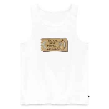 Not perfect, but wonderful - Men's Premium Organic Tank Top - white - Front - Michal (187cm)
