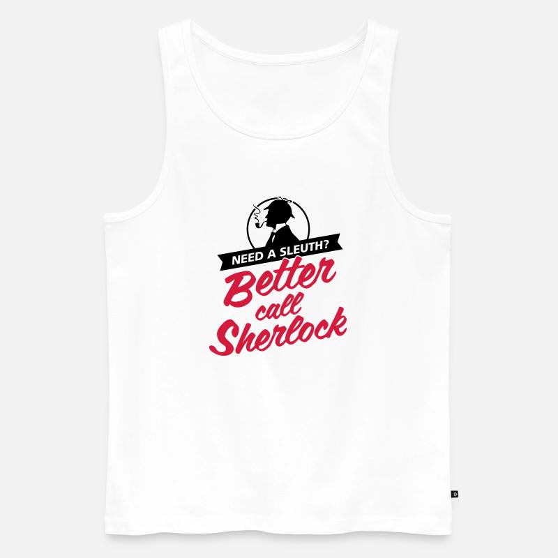 Better Call Sherlock - Männer Premium Bio Tank Top - Weiß