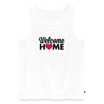 Coeur de Welcome Home - Débardeur bio Premium Homme - blanc - Devant - AI Model Male 178 light (178cm)