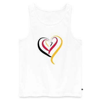 Deutschland Herz - Männer Premium Bio Tank Top - Weiß - Vorne - Michal (187cm)