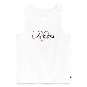 Uropa Herz Liebe Geschenk werdender Uropa - Männer Premium Bio Tank Top - Weiß - Vorne - AI Model Male 178 light (178cm)
