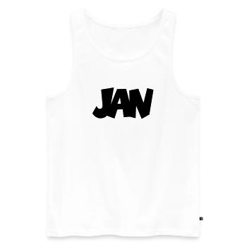 Jan - Men's Premium Organic Tank Top - white - Front - Michal (187cm)
