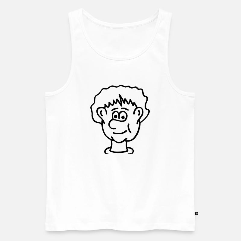 Cooler Comic-Kopf - Männer Premium Bio Tank Top - Weiß