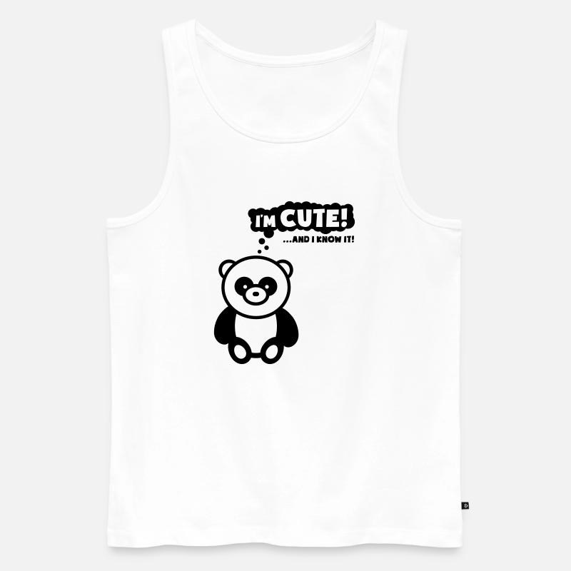 panda_im_cute_know_rp1 - Männer Premium Bio Tank Top - Weiß