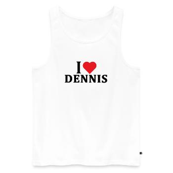 T-shirt I love Dennis t-shirt gift idea - Men's Premium Organic Tank Top - white - Front - Michal (187cm)