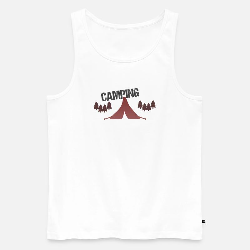 Sunset Forest Campingzelt - Männer Premium Bio Tank Top - Weiß