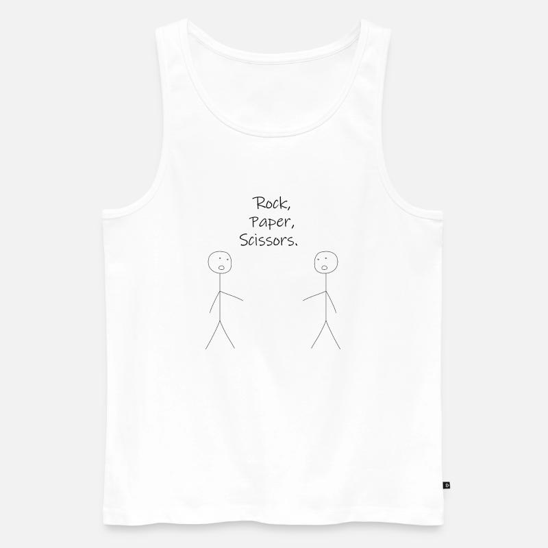 Stickerman Rock, Papier, Schere - Männer Premium Bio Tank Top - Weiß