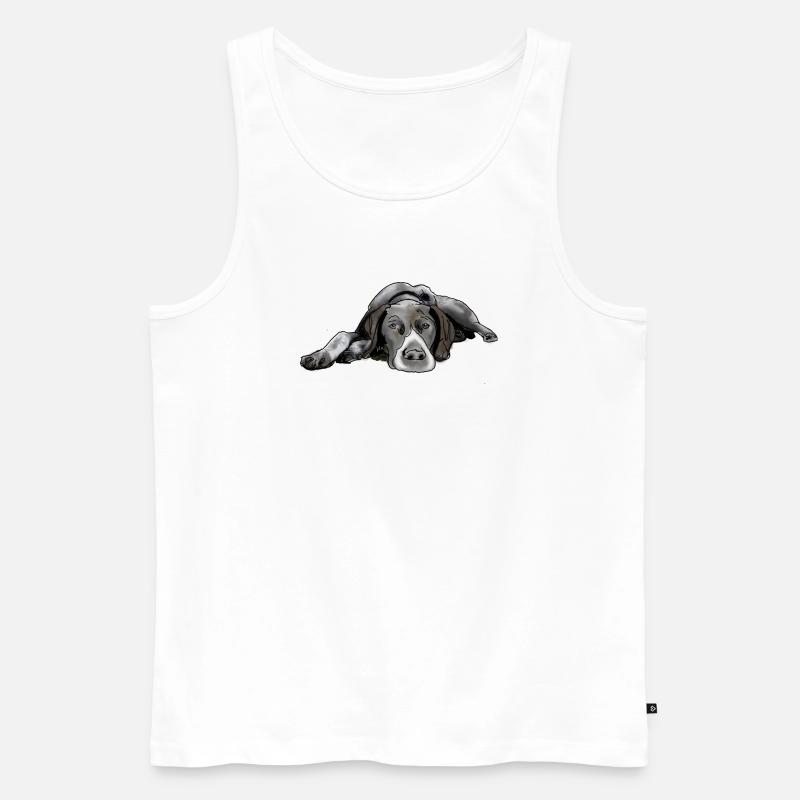 Pointer Deutsch Kurzhaar - Männer Premium Bio Tank Top - Weiß
