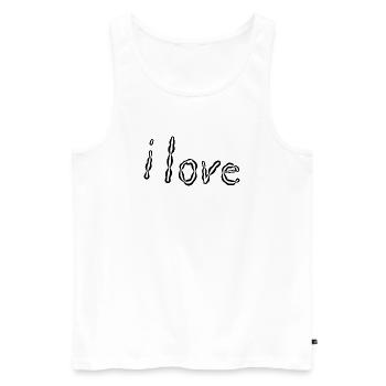 i love - Men's Premium Organic Tank Top - white - Front - Michal (187cm)