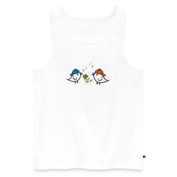 Spring, Sparrows - Men's Premium Organic Tank Top - white - Front - AI Model Male 178 light (178cm)