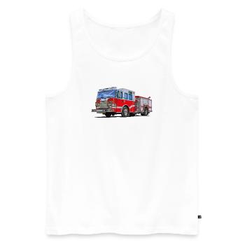 Camion de pompiers avec lequel tout le monde veut se rendre sur les lieux - Débardeur bio Premium Homme - blanc - Devant - AI Model Male 178 light (178cm)