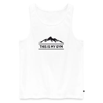 Trail Running - This is My Gym - Men's Premium Organic Tank Top - white - Front - Michal (187cm)