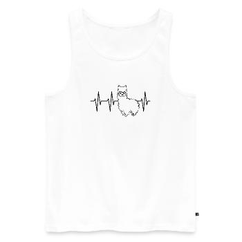 pulse heartbeat ekg alpaca alpacas animals comic cute - Men's Premium Organic Tank Top - white - Front - AI Model Male 178 light (178cm)