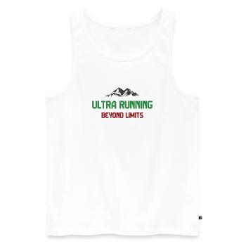 Ultra Running - Beyond Limits - Men's Premium Organic Tank Top - white - Front - AI Model Male 178 light (178cm)
